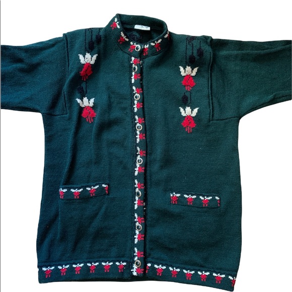 Vintage Wool Christmas Sweater With Angels - Picture 3 of 4